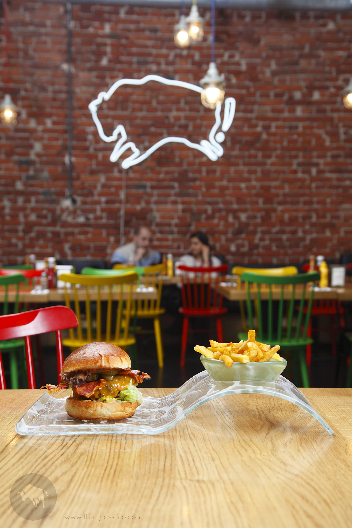 burger and fries plate